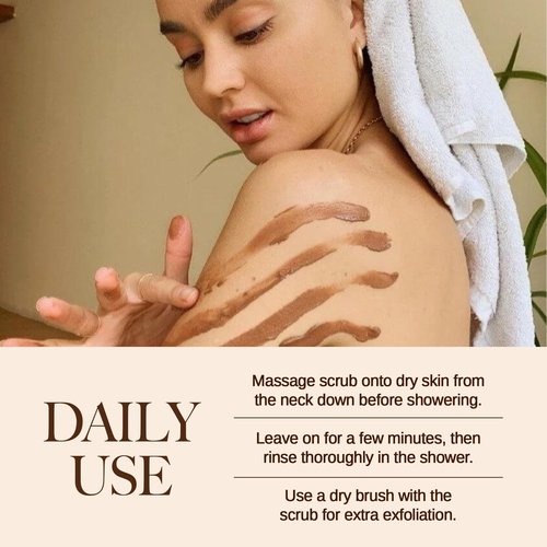 edandi BEFORE Whiskey Cacao Body Scrub, Dry Skin Exfoliator with Nourishing Oils, Gently Removes Dead Skin, Softens & Smooths, 5.07 oz