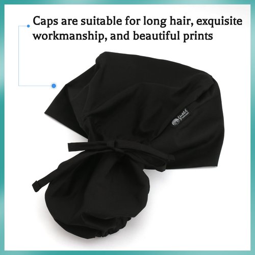 GUOER Scrub Caps for Women Long Hair Working Caps Can Store Long Hair One Size (LH18C)