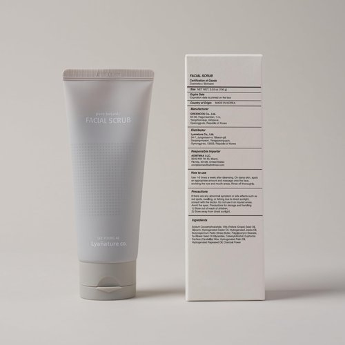 Lyanature FACIAL SCRUB – Organic Koean Face Scrub, All Natural Face Wash & Exfoliating Cleanser for Sensitive Skin, Deep Cleansing & Dead Skin Remover, Non-Toxic & Paraben-Free (3.53 fl oz / 100g)