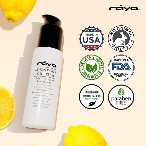 Raya Lemon Water Gel Cream (308) | Moisturizing, Skin-Repairing, and Anti-Aging Facial Day and Night Cream for Non-Problem Skin | Fills in Wrinkles and Improves Complexion