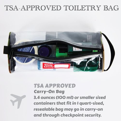 Rough Enough Clear Travel Toiletry Bag for Women Leakproof Cosmetic Makeup Organizer for Toiletries Traveling Essentials