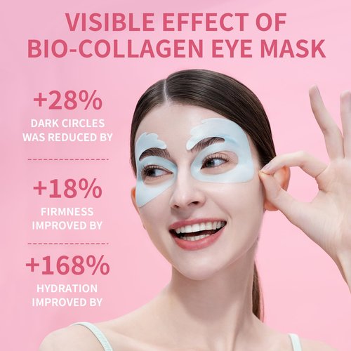 SPODARE Bio-Collagen OK Eye Mask, Firming & Hydrating Under Eye Patches for Puffy Eyes and Dark Circles, Deep Moisturizing & Soothing Overnight Eye Mask for Women and Men - 18 Pairs, Mystery White