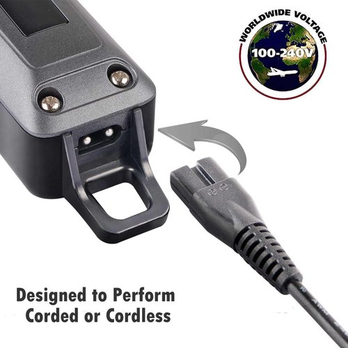 Professional Cordless Hair Clipper for Men, LED, Rechargeable Cord/Cordless Haircutting & Trimming Kit for Heads, Beards & All Body Grooming