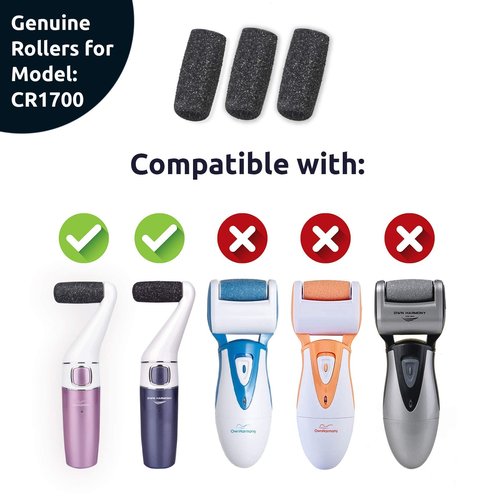 Own Harmony Electric Callus Remover for Feet and 6 Rollers Bundle: Rechargeable Pedicure Tools & Professional Foot Care for Women - Electronic Foot File Sander - Best for Hard Dry, Dead, Cracked Skin