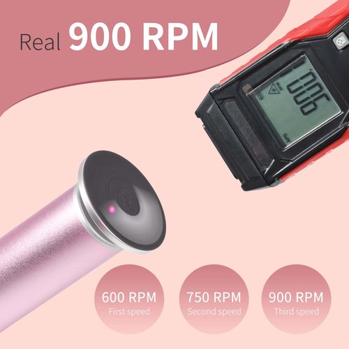 AprElm Rechargeable Electric Foot Callus Remover with 3-Sizes 120Pcs Sandpaper Discs, Professional 900RPM 3-Speed Control Aluminum Electric Foot File (E3 Rose Pink)