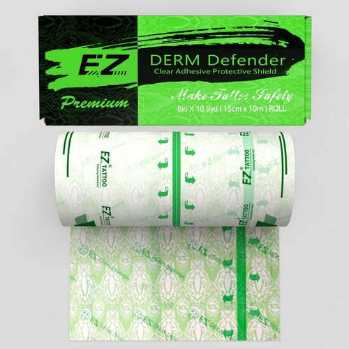 EZ Second Skin Tattoo Cover - Roll (6 inch X 10.9 Yard) Tattoo Aftercare Waterproof Bandage Adhesive Tattoo Skin Healing Wrap 2nd Skin Tattoo Protector for Skin Recovery Tattoo Supplies