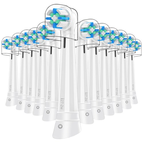 12 Count IO Replacement Heads Compatible with Oral B IO 2/3/4/5/6/7/8/9/10 Series Electric Toothbrushes, Medium Softness Brush Heads Compatible with Oral B iO for Teeth and Gums Care (White)
