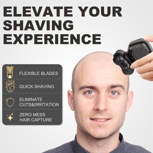 Shaver Replacement Heads Compatible with Microtouch Titanium Head Shaver, for Bald Men Electric Shaver Replacement Heads,2 Pack