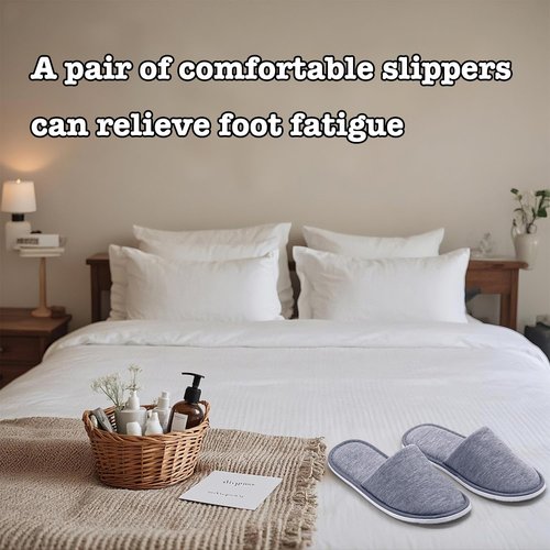ZSDRTYU Disposable Slippers, 4 Pair Travel Slippers Guest Slipper for Hotel,House Slipper For Spa Guest Wedding Party Bedroom Travel For Women men