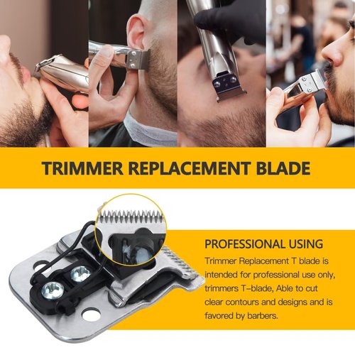 JRSHOME Trimmer Replacement T Blade Set Ceramic Blade Carbon Steel Blade Set for D8 SlimLine Pro Li Andis Hair Clipper Trimmer, #32105 D7#32655 D8#32400 (Silver)