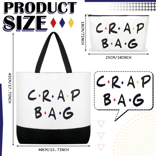 Cunno 2 Pcs Canvas Reusable Grocery Bags - Friends TV Show Gifts & Merch