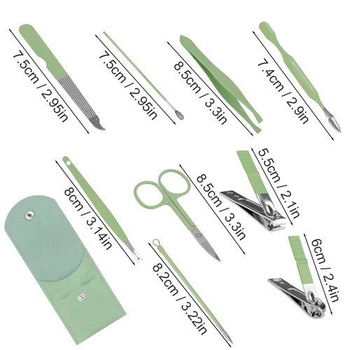 Manicure Set Bulk, Nail Clippers Kit Stainless Steel Fingernail Clippers Set, Sturdy Nail Tip Cutter Trimmers Professional Grooming Toenail Clippers Personal Pedicure Kits Gift (20 Pack 9 in 1)