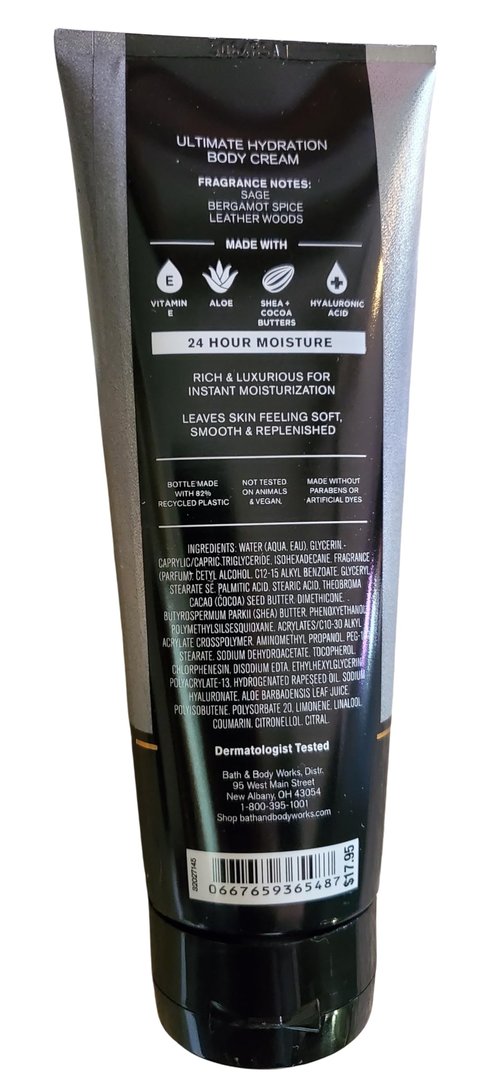 Bath & Body Works Men's Graphite Ultimate Hydration Body Cream and 3-in-1 Face, Hair, Body Gel Wash 2 Piece Set