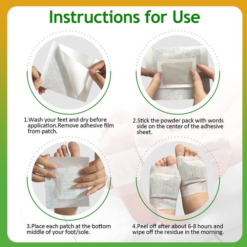 TEWEAE 62 Pads Foot Pads Natural Turmeric & Ginger, Wormwood, Bamboo Vinegar, Included 62Pads Goodnight Patches and 62 Adhesive Sheets