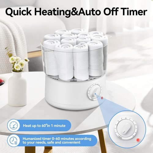 HYTOBP Mini Hot Towel Warmer for Spa, Quick Heating Towel Steamer for Facials, Portable Small Towel Heater for Bathroom,Spa and Salon.(White-XX-Small)