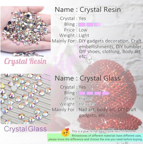 qiipii Pink AB Resin Crystal Rhinestones for Crafting 3mm 4mm 5mm 6mm Dark Pink AB Flatback Resin Gems Stones Non-Hotfix Diamonds Crystals Charms for Nails Face Eyes Makeup Tumblers Bottles DIY Crafts