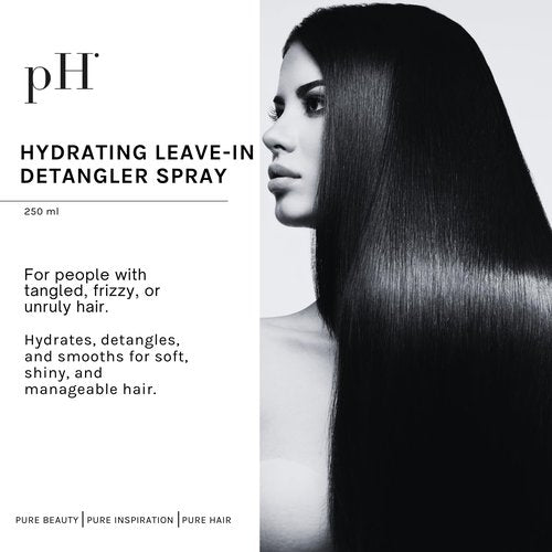 pH PURE HAIR Leave-In Detangler Spray – Curly Hair Detangler with Vanilla & Iris – Lightweight Curl Conditioner & Moisturizer for Shine, Frizz Control & Softness – Italian Luxury Hair Care - 8.45 Oz
