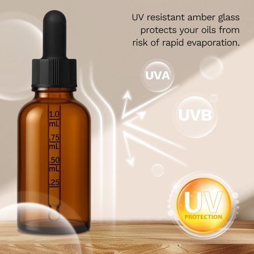 Bumobum 1 oz Dropper Bottle, Amber Glass Dropper Bottle with Glass Measured Dropper, Empty Eye Tincture Bottles with Funnel & Labels for Essential Oils Serums Tavel Liquids, 4 Pack