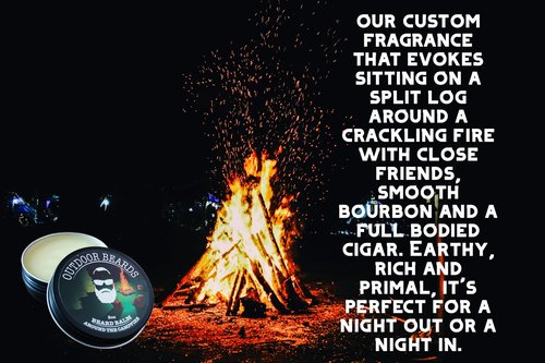 Outdoor Beards Beard Balm | 2 oz Cleansing Balm for Beards Short or Long | Beard Conditioner for Men | Essential Moisturizer for Every Man's Beard | Leave Hair and Skin Healthy (Around the Campfire)