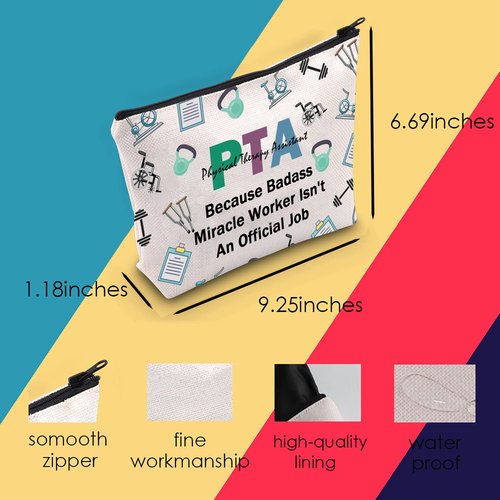MNIGIU PTA Cosmetic Makeup Bag Physical Therapy Assistant Gift Physical Therapist Appreciation Gift PTA Graduation Gift (PTA Bag)