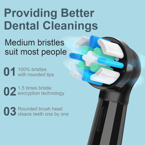 8 Pack IO Replacement Heads Compatible with Oral B IO 2/3/4/5/6/7/8/9/10/Deep Clean Series Electric Toothbrushes, Brush Heads Compatible with Oral B iO (Black/White)