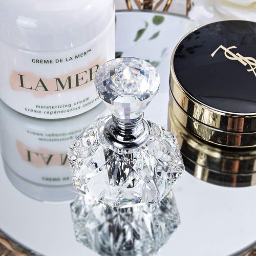 H&D Clear Carved Empty Refillable Perfume Bottle