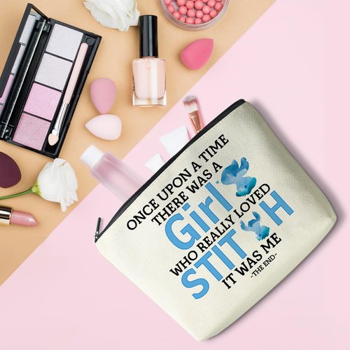 LONGXIN Cartoon Lover Gift Cute Cartoon Themed Cosmetic Make up Bag Travel Makeup Zipper Pouch Bag Birthday Gifts for Women Girls Friends