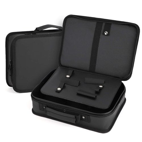 Segbeauty Barber Tool Bag, 11.8 x 8.5in PU Leather Travel Makeup Toiletry Carrying Case, Hair Styling Cutting Kit Storage Organizer for Clipper Shears Combs Cosmetics Salon Beauty Supplies