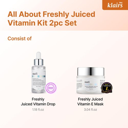 DearKlairs Ultimate Kit for Revitalizing Dull Skin, 2 Step Freshly Juiced vitamin Set, Vitamin Care Routine