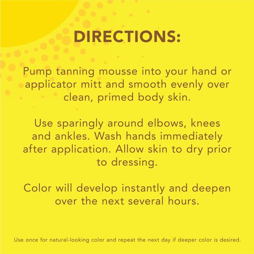 Jergens Natural Glow Instant Sun Body Mousse, Self Tanner for Deep Bronze Tan, Sunless Tanning Body Bronzer for Natural Looking Color Instantly, 6 Oz, Pack of 2