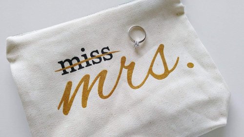 Miss to Mrs Canvas Makeup Bag Bride Gift Make Up Pouch Cosmetic Pouch Bag Bride To Be Bridal Shower Gift