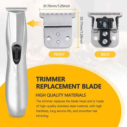 JRSHOME Trimmer Replacement T Blade Set Ceramic Blade Carbon Steel Blade Set for D8 SlimLine Pro Li Andis Hair Clipper Trimmer, #32105 D7#32655 D8#32400 (Silver)