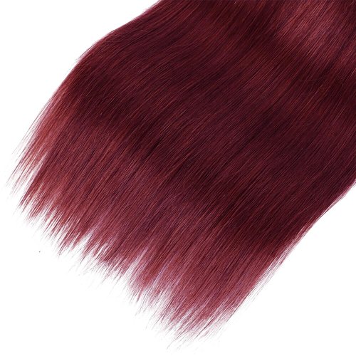 99J Bundle Wine Red Straight Human Hair Bundles Double Weft Wine Red Bundles For Black Women 99J Burgundy Straight 1 Bundle 18 Inch Burgundy Hair Weave