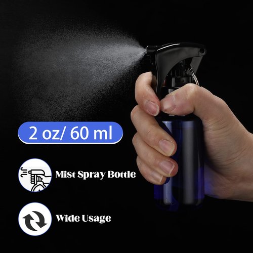 Roshtia 20 Pcs Small Spray Bottle with Keychain 2 oz Plastic Mini Spray Bottles Refillable 60ml Travel Size Spray Bottle with 1 Sheet Sticker Empty Hand Sanitizer Containers for Face Wash, 5 Colors