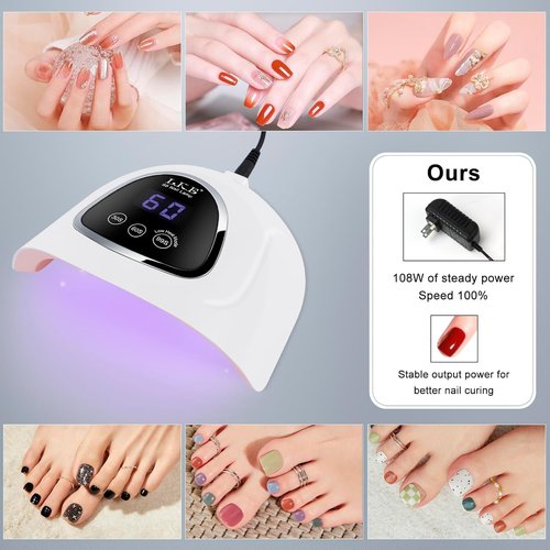 UV Nail Lamp, LKE 72W UV LED Nail Lamp Nail Dryer UV Light for Nails with 3 Timer Setting & LCD Touch Display Screen for Home and Salon Use