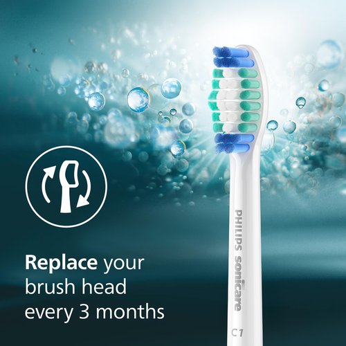 Philips Sonicare C1 SimplyClean - Genuine Replacement Electric Toothbrush Heads, White, 4 Pack One Year Supply, HX6014/65