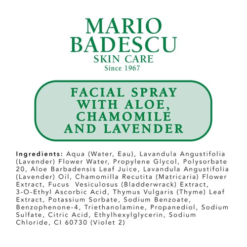 Mario Badescu Facial Spray with Aloe, Chamomile and Lavender for All Skin Types | Face Mist that Hydrates and Restores Balance & Brightness | 8 FL OZ & 4 FL OZ Combo