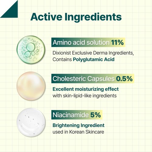 Dictionist Amino Acid Ampoule, 30 lm, Beauty Essence, Skin Texture, Exfoliating Care, Elasticity, Moisturizing