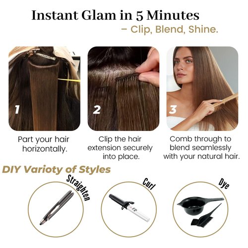 Jiameisi Clip in Hair Extensions Real Human Hair, 14inch Remy Human Hair Extensions Double Weft 70g 7pcs, Natural Straight Hair Clip ins for Women, Ideal for Daily, Party, Wedding Looks #1 Jet Black