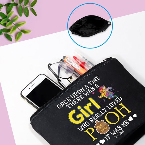 GJTIM Movie Inspired Bear Travel Bag Bear Accessories Bear Zipper Pouch for Bear Lovers (Loved P BLK)
