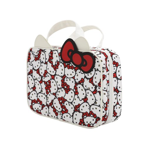 Bioworld Hello Kitty Foldable Hanging Toiletry Travel Bag Cosmetic Case With 3D Bow
