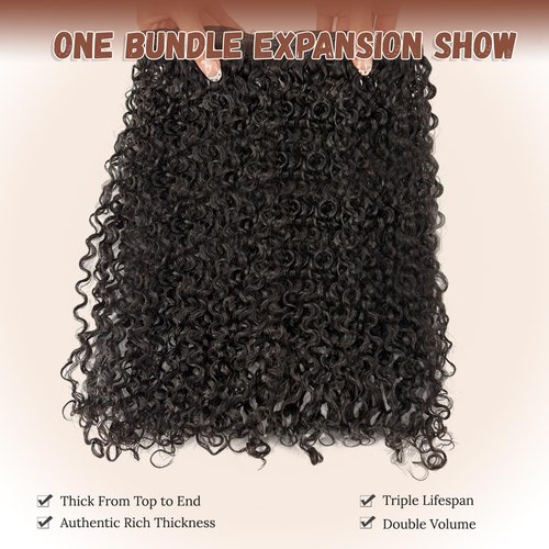 Burmese Bundles Premium Raw 100% Human Hair Water Wave High Rate 15A Unprocessed No Stray Short Hair Extensions Triple Lifespan Excellent Fullness Extra Thick From Top to End Black 14inch
