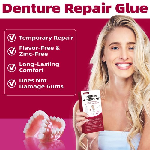 Dental Lab Instant Bonding Dental Glue (1oz), Repair Cracks & Secure Loose Teeth, Experience a Secure Bond That Lasts from Days to Weeks