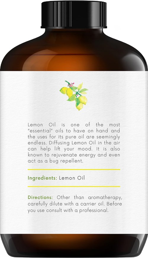 Handcraft Blends Grapeseed Oil with Peppermint Essential Oil and Lemon Essential Oil Set – 100% Pure and Natural Oils – Carrier Oil for Essential Oils Mixing, Aromatherapy Oils and Massage