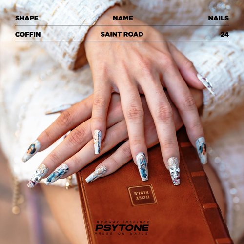 PSYTONE Short Press on Nails Almond Orange French Tip Glue on Nails Cute Fake Nails Full Cover Stick on Nails Glossy Artificial Nails Short Acrylic Nails Press ons Reusable False Nails for Women
