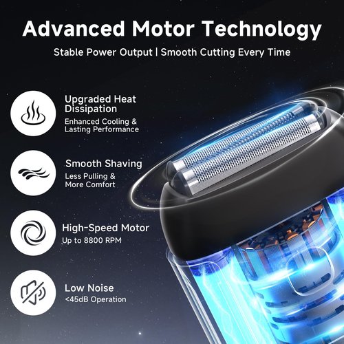 Electric Foil Shavers for Men: Mini Electric Razor with 3 Floating Blades, IPX7 Waterproof Foil Shaver, USB-C Rechargeable Shavers for Men with Travel Lock, Compact Grooming Gift for Home & Travel