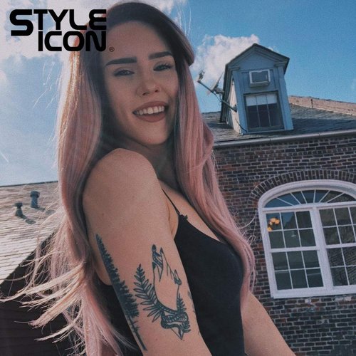 Style Icon Easy-360 Lace Wigs 28" Free Part Lace Frontal Wigs Ombre Pink Synthetic Wig(28", TT4/AMBRS)
