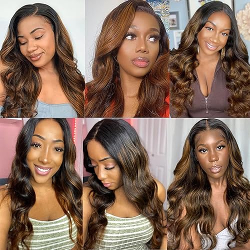 Highlight Human Hair Bundles Color #30 Body Wave Bundles 26 Inch 8A Grade Peruvian Virgin Hair 1 Bundle Double Weft Ombre Brown Hair Weave For Women