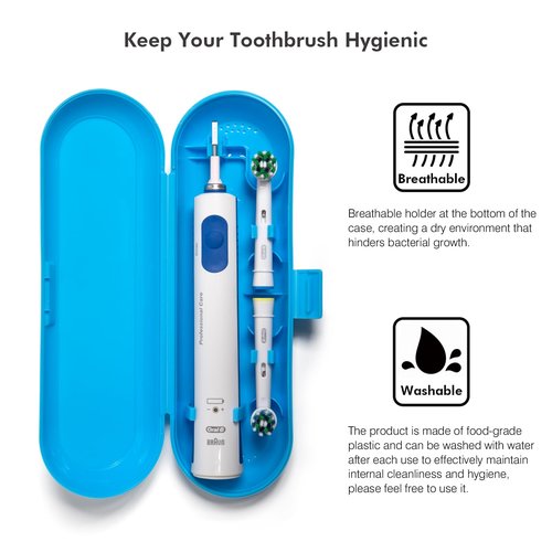 seplouis Electric Toothbrush Case Compatible with Oral B/Oral-B Pro/iO/Philips Sonicare/Demita/Bitvae and most other Brand Electric Toothbrushes on the market，Blue