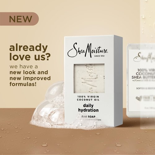 SheaMoisture Shea Butter Body Wash Bar Soap, Cleansing Skin Care to Soften & Restore, 100% Virgin Coconut Oil with Coconut Milk, Shea Butter & Acacia Senegal, 8 Oz Bar - 6 pack